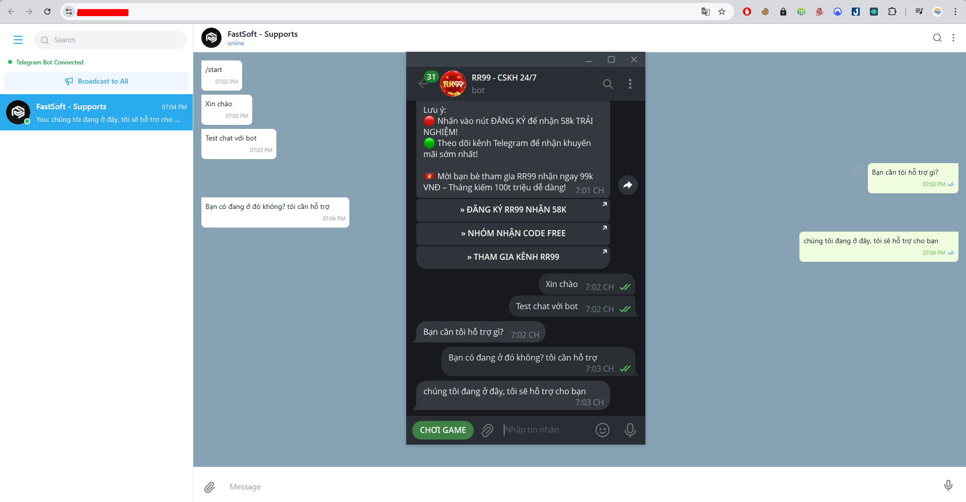 Quản lý chat trên web